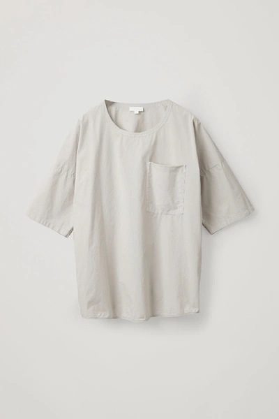 Cos Relaxed Woven T-shirt In Green
