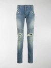 Balmain Litght Vintage Slim Fit Jeans In Blue