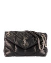 SAINT LAURENT LOU PUFFER SMALL YSL SHOULDER BAG IN QUILTED LEATHER,PROD223380432