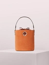 Kate Spade Suzy Suede Small Bucket Bag In Amber
