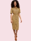Kate Spade Sunny Bloom Ruched-front Shirt Dress In Rich Fudge