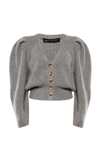 Anna October Kelly Wool-blend Cardigan Sweater In Grey