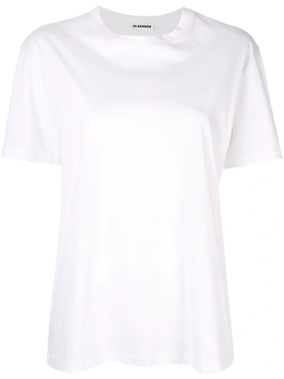 Jil Sander Round Neck Long-sleeved T-shirt In White