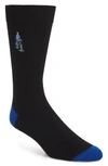 Paul Smith Embroidered Cotton-blend Socks In Blue