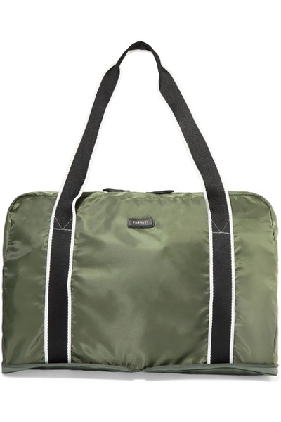 Paravel Fold-up Canvas-trimmed Shell Weekend Bag In Army Green