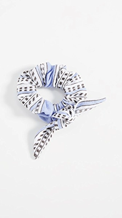 Lemlem Hair Scrunchie In Amira Blue