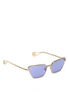 GUCCI PURPLE LENS GOLD-TONE METAL SUNGLASSES