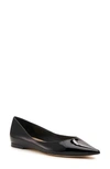 Botkier Annika Pointy Toe Flat In Black Patent Leather