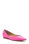 Botkier Annika Pointy Toe Flat In Neon Pink Leather