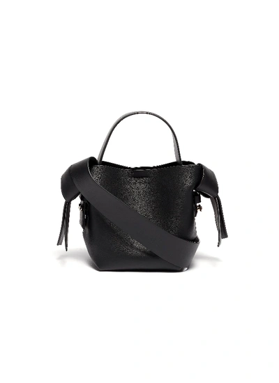 Acne Studios 'musubi' Knot Side Micro Leather Shoulder Bag In Black