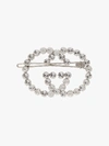 GUCCI SILVER TONE CRYSTAL EMBELLISHED GG HAIR PIN,578873J1D5014143530