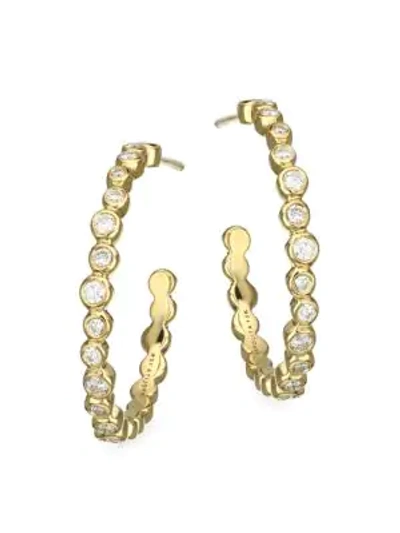 Ippolita Stardust 18k Yellow Gold & Diamond Hoop Earrings
