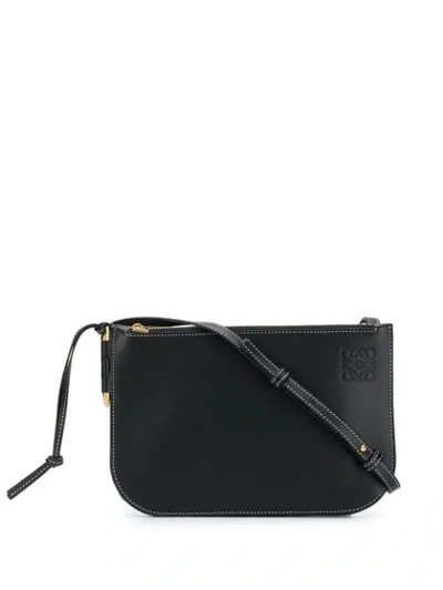 Loewe Gate Dual Leather Cross-body Pouch Bag In Black