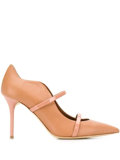 Malone Souliers Beige Maureen 85 Pointed Toe Pumps In Pink