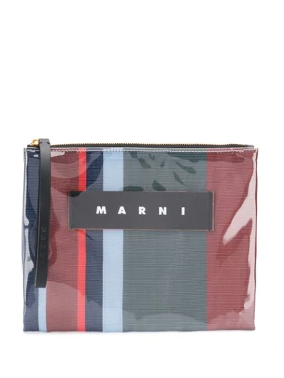 Marni Clear Logo Pouch - 蓝色 In Blue