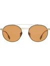 BURBERRY TOP BAR DETAIL ROUND FRAME SUNGLASSES