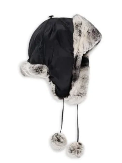 Adrienne Landau Rabbit Fur-trim Trapper Hat In Multi