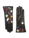 AGNELLE PATCH CASHMERE-LINED LEATHER GLOVES,0400011274779