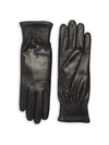 AGNELLE Soraya Rabbit Fur-Lined Leather Gloves