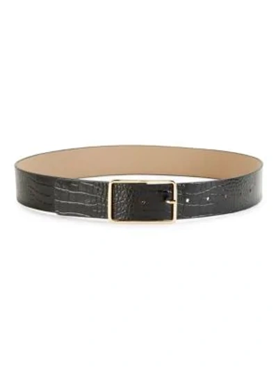 B-low The Belt Milla Croco-print Leather Belt In Black Gold