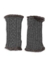 AGNELLE Victoire Rabbit Fur-Lined Fingerless Gloves