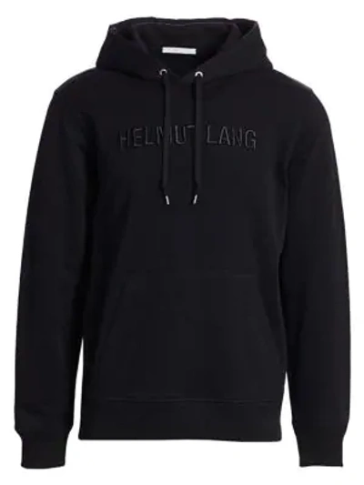 Helmut Lang Logo Embroidery Hoodie In Black