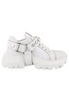 MIU MIU LEATHER SNEAKERS WITH CRYSTALS,11005278