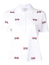 THOM BROWNE BOW-EMBROIDERY POLO TOP