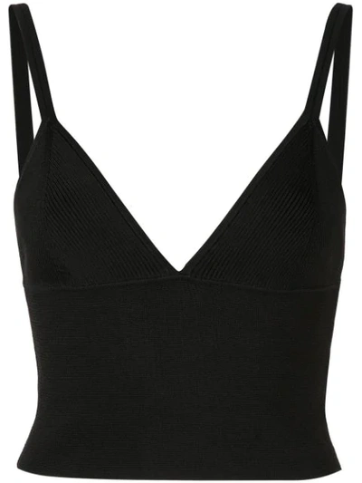 Dion Lee Deep V Density Bralette In Black