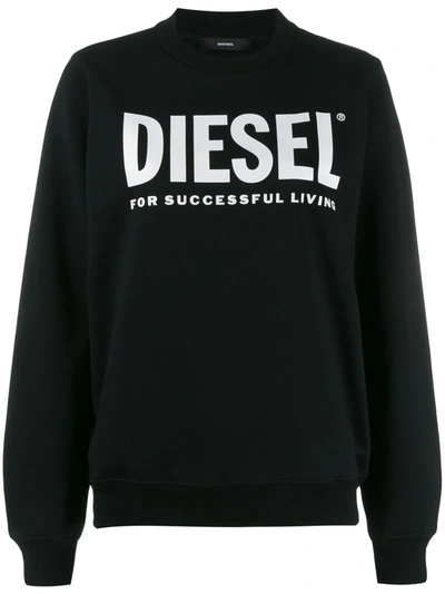 Diesel Logo Print Sweatshirt In Black
