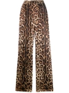 DOLCE & GABBANA LEOPARD-PRINT SATIN PAJAMA BOTTOMS