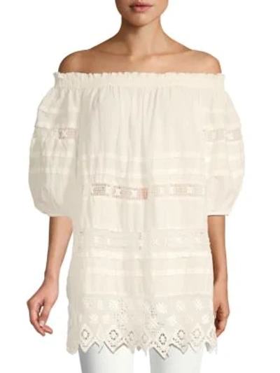 Free People Sound Of Summer Eyelet Lace Tunic In White