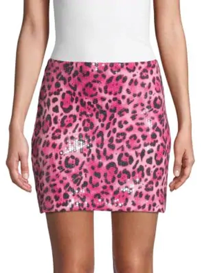 Endless Rose Leopard-print Mini Skirt In Pink
