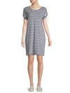 Marc New York Striped Tie Sleeve Shirt Dress In Midnight White