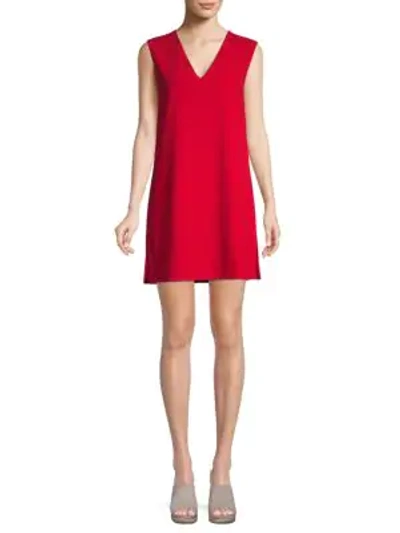 Alice And Olivia Tie-back Mini Shift Dress In Ruby