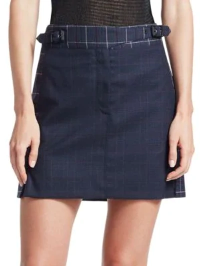 Rag & Bone James Plaid Mini Skirt In Navy Blue