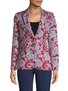 ALICE AND OLIVIA FLORAL-PRINT NOTCHED BLAZER,0400011234574