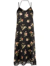 R13 R13 FLORAL PRINT SLIP DRESS - 黑色