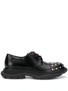 ALEXANDER MCQUEEN CRYSTAL TOE LACE-UP SHOES