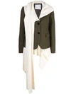 SACAI KNIT PANELLED BLAZER JACKET