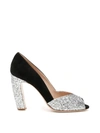 MIU MIU GLITTER AND SUEDE PUMPS,11005634