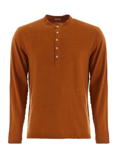 Massimo Alba Henley Shirt In Orange