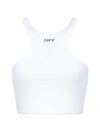 Off-white Cutaway Racer Back Cropped Vest In White Black