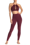 Alo Yoga High Waist Moto Leggings In Blk Cherry/blk Chry Glsy