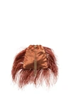 ROSANTICA MADEMOISELLE FEATHER-TRIMMED POUCH BAG
