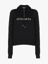 GMBH GMBH HALF-ZIP LOGO-EMBROIDERED HOODIE,DASHRE19JERSEYBLACK13941675