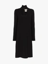 Bottega Veneta Wool-blend Turtleneck Midi Dress In Black