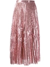 Marco De Vincenzo Sequins Midi Skirt In Pink