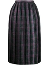MARCO DE VINCENZO CHECKED PLEATED SKIRT