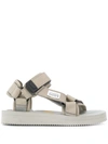 SUICOKE SUICOKE TEXTURED STRAP SANDALS - 灰色